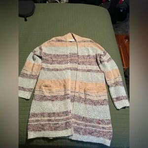Knox Rose Tan and Gray Cozy Knit Sweater Coat